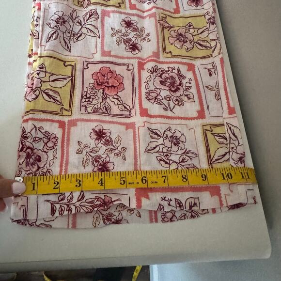 Women's Pants Linen Wide Leg Pink Floral Flowy Pull-on Elastic Waist Eurogirl - Picture 11 of 12